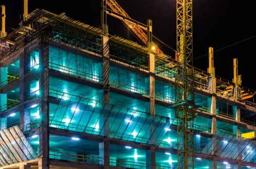 Construction site in the dark