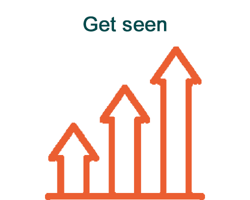 Get seen - 3 arrow illustration